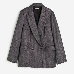 Women's Charcoal Double-Breasted Blazer